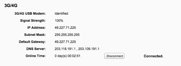 TP-Link 3G status