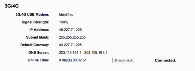 TP-Link 3G status
